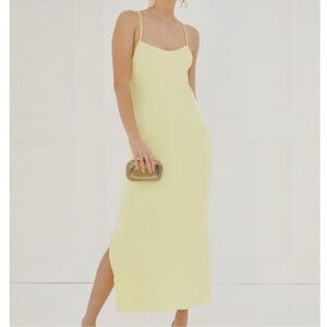 Something Navy Yellow Slip Dress (S)